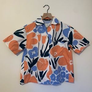 Uniqlo Marimekko short sleeve button down xs